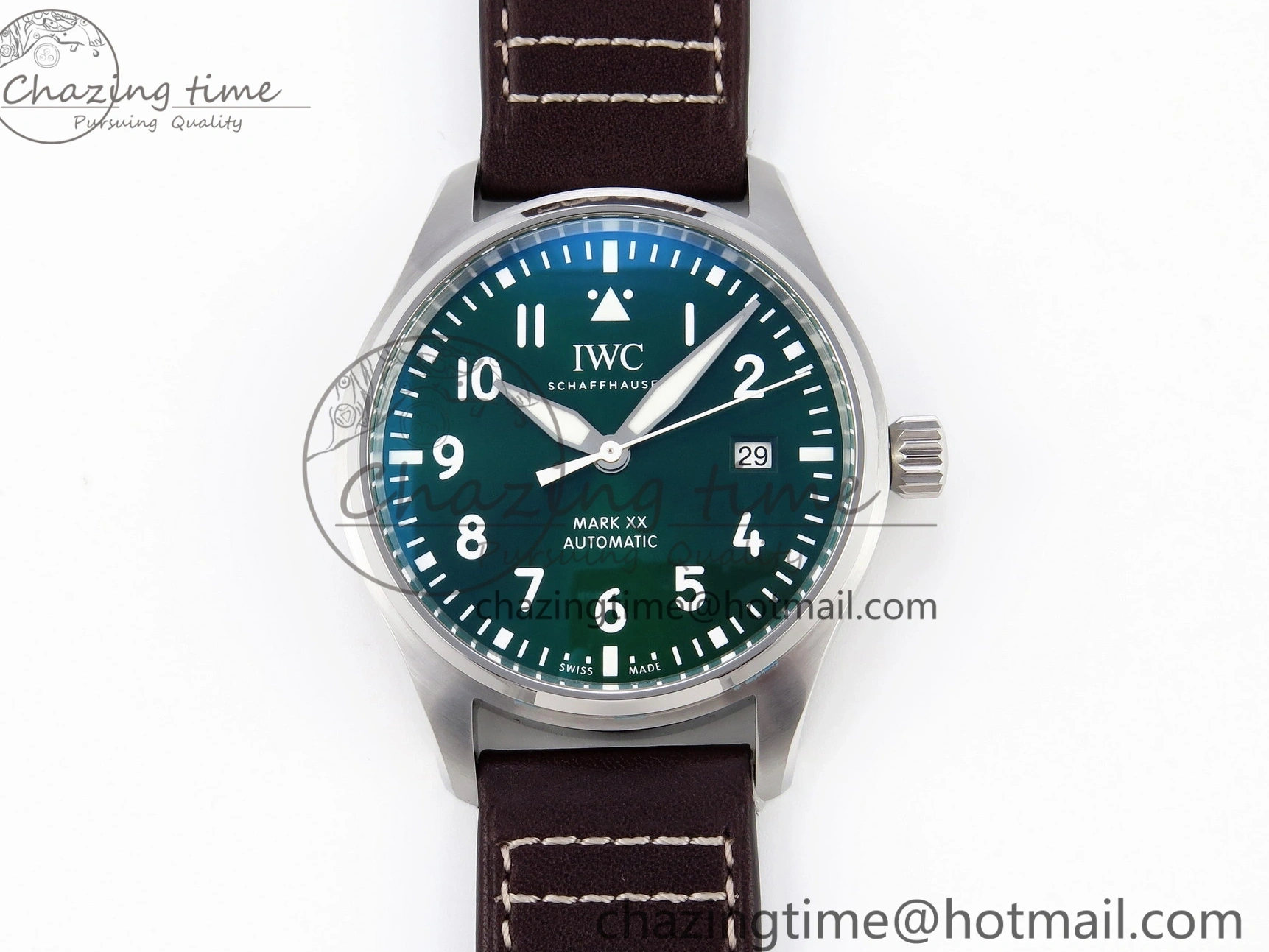 MIROTIME 0127 Pilot Mark XX IW328205 ZF 1:1 Best Edition Green Dial on Brown Leather Strap A UrbanStyle 7029